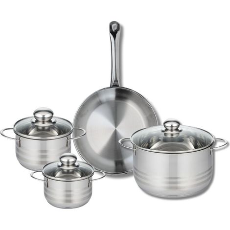 Ensemble de 1 Poêle de cuisson 28 cm et 3 faitouts 14, 16 et 24 cm Elo Profi Brillant (1/5)