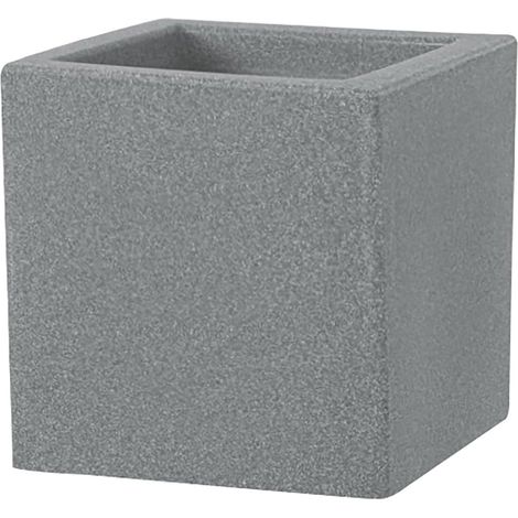Vaso Quadrato Indoor e Outdoor Tera Schio Cubo Smoke 30x30 cm in Plastica Grigio