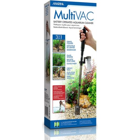 Nettoyeur d'aquarium 3 en 1 Multi-Vac à piles, noir (1/5)