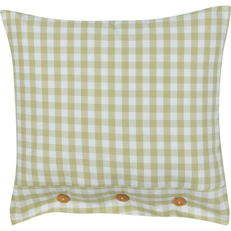 Throw Cushion TALYA 45 x 45 cm Olive Green Checked (1/5)