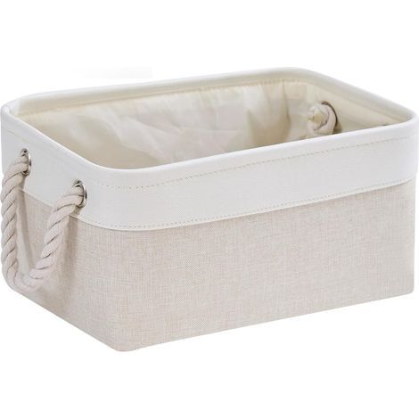 Small storage box, thick fabric toy storage basket with handles for shelves (size S, 1 piece) (1/5)