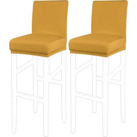Lot de 2 housses de tabouret de bar extensibles avec bande élastique Doré (1/5)