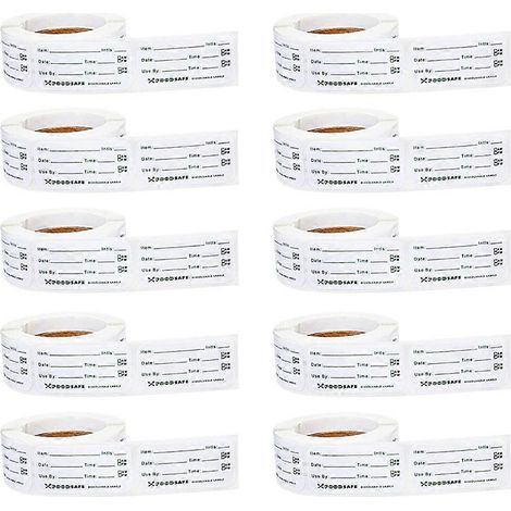Rouleau de 10 étiquettes autocollantes amovibles pour congélateur et contenants réutilisables (1 x 2 po) (1/5)