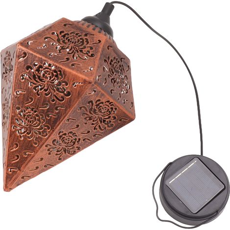 Lanterne solaire étanche IP44, motif marguerite, lampe LED décorative suspendue pour jardin, terrasse ou cour.-AquaForge (1/5)