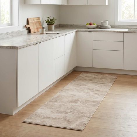 vidaXL Tappeto da Cucina Cemento beige 300 x 60 cm 100% Poliammide