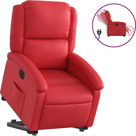 Maison Exclusive - Poltrona Alzapersona Reclinabile Elettrica Rossa in Similpelle