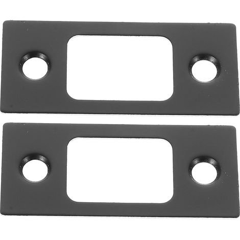 Kit D'installation de Verrou de Sécurité en Acier Inoxydable Noir 2pcs, Plaques de Porte Résistantes à L'usure pour Réparation Facile de Portes Extérieures (1/5)