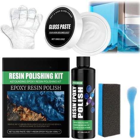 Polish for Epoxy Resin,Polissage Résine Époxy, Facile à Utiliser Pour Éliminer Rayures, Polish Complet Kit, Réparation Délicate Pour Résine (1/5)