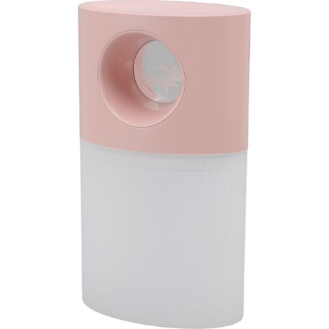 Mini humidificateur silencieux rechargeable USB à brume fine, portable, avec veilleuse, pour la maison et le bureau, 350 ml, rose. (1/5)