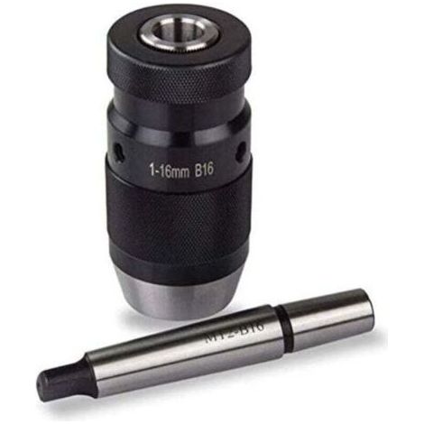 Pour perceuse à colonne MT2-B16 mandrin sans clé 0.5-16mm dispositif de serrage rapide conique morse adapté à la perceuse à colonne, fraiseuse, tour (1/4)