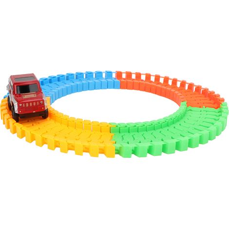 Voiture Électrique Enfant - Piste De Course En Plastique Avec Lumières Led - Jeu D'assemblage Créatif - Ensemble Complet (1/5)