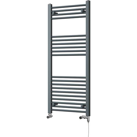 Zennor - Anthracite Dual Fuel Towel Rail H1200mm x W500mm Standard - Straight (1/3)