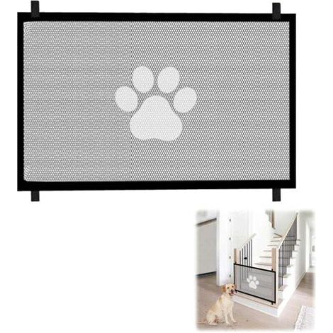 Pair Treppenschutzgitter für Hunde, tragbares Sicherheitsgitter für Kinder und Haustiere, bohrfreies Hundeschutzgitter für Treppen, Flure und Türen (180 x 78 cm, Schwarz)