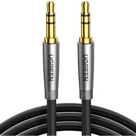 Cavo audio stereo AUX da 3,5 mm maschio con connettore in nylon intrecciato, compatibile con iPhone 6S, iPad, iPod, PC, controller PS5, cuffie, sistema HiFi, autoradio e soundbar (1 m) (1 m) (1/5)