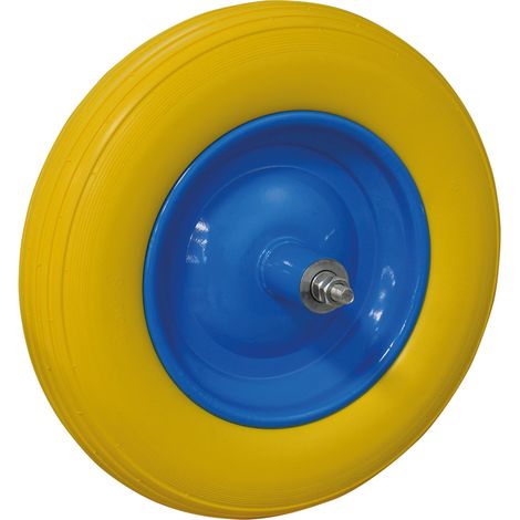 RUOTA POLIURETANICA PER CARRIOLA int. mm 125 - perno corto