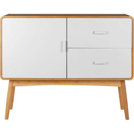 Interiors by Premier Scandi Style Sideboard, Natural Wood Sideboard, Modern Oak Wood Sideboard, 1 Door and 2 Drawer Sideboard (1/5)