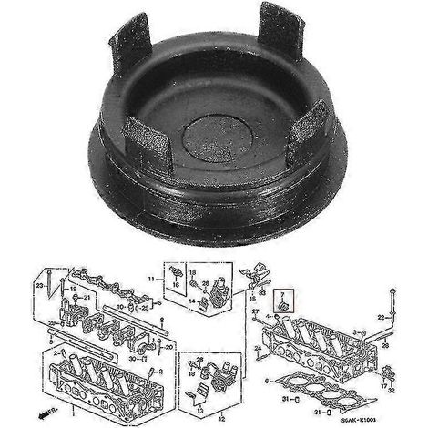 Lot de 2 bouchons de distribution arrière pour culasse Honda Civic (référence 12513-p72-003) avec joint.