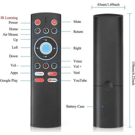 for X88Pro TV BOXContrôle vocal à distance Air souris 2.4G contrôle sans fil micro Gyros IR apprentissage pour Android TV BOX Goo (1/4)