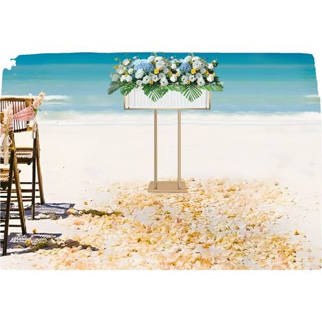 Stand de Fleurs, Présentation Décorative pour Événements, Construction Solide, Or (1/2)