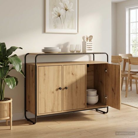 Aparador Roble artisan 102 x 35 x 75 cm Madera de ingeniería (1/4)
