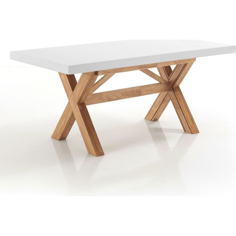 Tavolo allungabile in legno massello bianco cm. H.80 x P.85 x L.180 (1/3)
