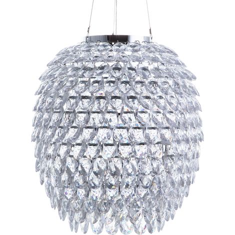 Lámpara colgante de cristal transparente 110 cm estructura de metal con cristales glamour Sauer (1/5)