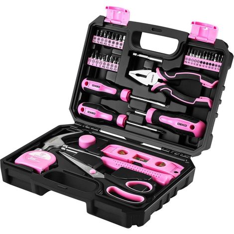 Werkzeugkoffer 42-teilig für Haushalt und Werkstatt, rosa (1/5)