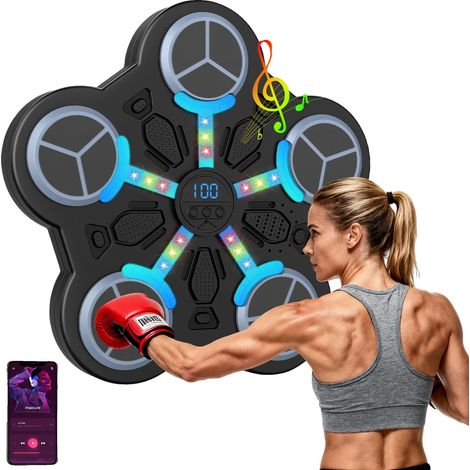 Máquina de boxeo, conectividad Bluetooth, velocidad ajustable, color negro. (1/2)