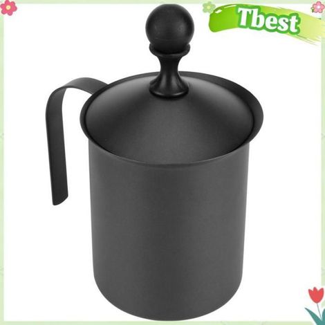Tbest Mousseur de lait de café Mousseur à Lait Manuel en Acier Inoxydable Style Japonais Mousseur à Café à Double art capsule (1/4)