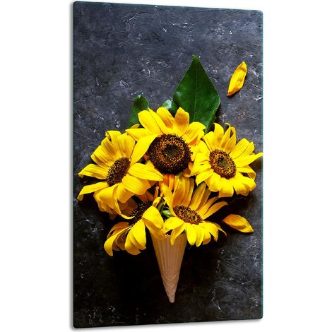 TABLERO DE MESA CON PANEL DE CRISTAL DE 30x52 CM, DISEÑO DE FLORES (1/5)