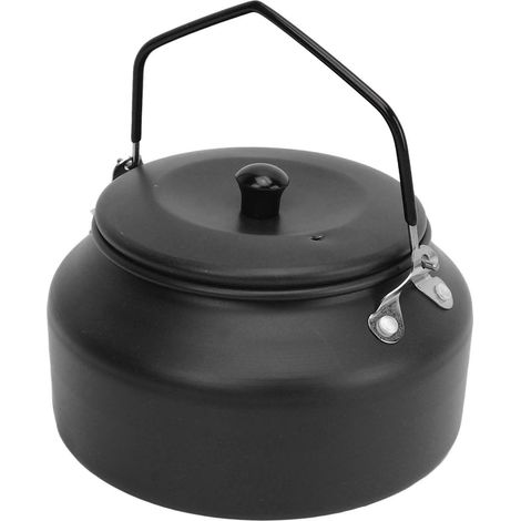Leichter, tragbarer Wasserkocher, ergonomischer Griff, edle Verarbeitung, Teekanne für Zuhause, Café, Camping, schwarz (1/5)