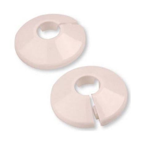 Weiße Rosette (Kunststoffmanschette zur Abdeckung von Heizkörperrohren) 22 mm