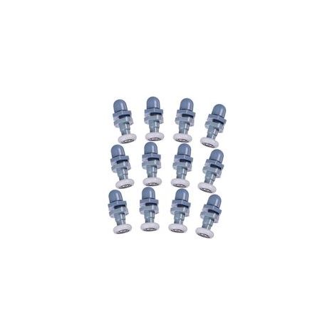 1 jeu de poulies de rechange, accessoires de salle de bain, roues de porte en nylon, 12 pièces (1/3)