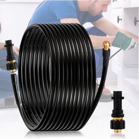 Randaco Rohrreinigungsschlauch für Hochdruckreiniger 180bar- Rohrreinigungsset Schlauch mit Adapter geeignet für Kärcher K2-K7 20m