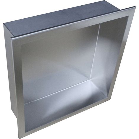 BERNSTEIN - Niche murale de douche, étagère encastrable douche acier inox - 30x30x10cm - BS303010 Acier brossé