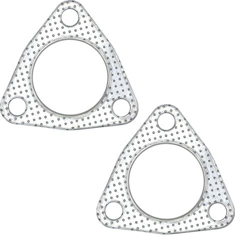 Lot de 2 joints d'échappement de 5,3 cm - 3 vis - 53 mm - Bride de silencieux - Avec bague de feu de rechange (1/5)