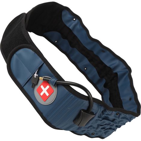 Ceinture de traction lombaire gonflable pour réduire la pression et soutenir le bas du dos, avec pompe manuelle bleue (1/5)
