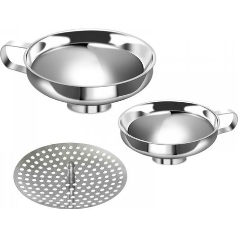 Ensemble d'entonnoirs de mise en conserve en acier inoxydable, entonnoir à large ouverture pour bocaux en verre, lot de 2 (1/4)