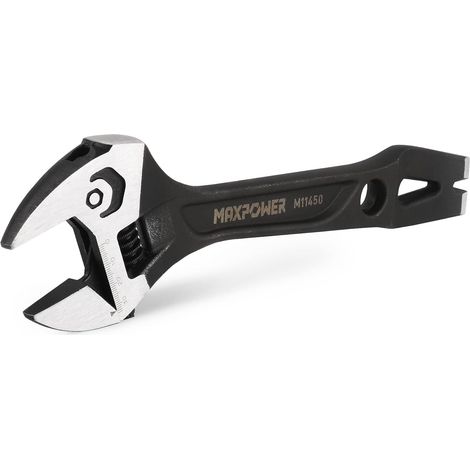 MaxPower Llave Inglesa, 300mm Llave Ajustable Multifunción Cr-V con Función de Martillo, Función de Barra de Demolición (1/5)
