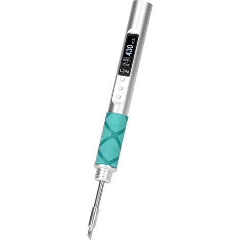 Mini fer à souder électrique intelligent portable, station de soudage avec écran OLED 0,91 pouce, boîtier entièrement en alliage d'aluminium, double alimentation et fonction de réglage de la températu (1/5)