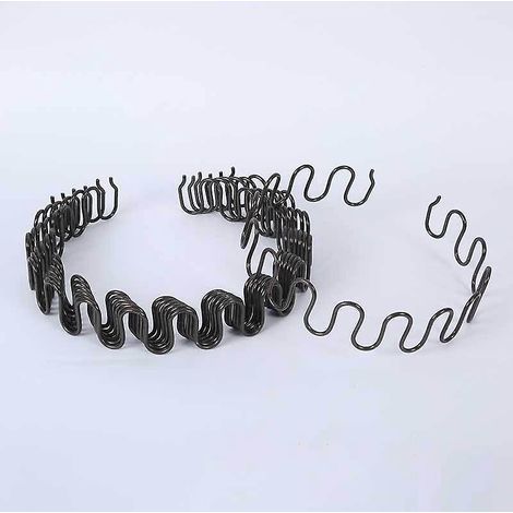 1 Piece Sofa Spring Serpentine Tension Spring Arch Spring Flat Spring Balance Hook Buckle Spring Clip Repair Sofa Elastic (55cm + 2 Clip + 6 Nails (1/5)