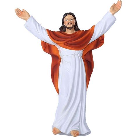 Figurine Christian Jésus Résine Peinte à la Main, Décoration Catholique pour Maison, Église, Chambre, Suspension Murale Porte. (1/4)