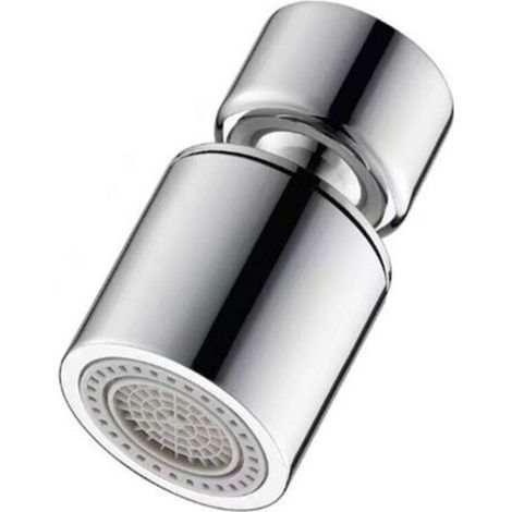 Flexible Faucet Head, 360 Degree Function, Dual Function Water Aerator, 2 Spray Types, Strainer Head, Silver (1/5)