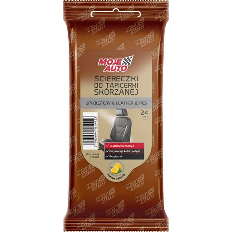019923 Salviette per rivestimenti in pelle per auto - Limone - 24 pezzi. (1/5)