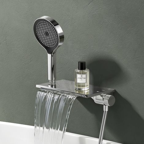 Mai & Mai Robinet Baignoire Mural Mitigeur avec 1,5m Flexible Douche avec Douchette 5 Modes de Jets DSN-401 (1/5)