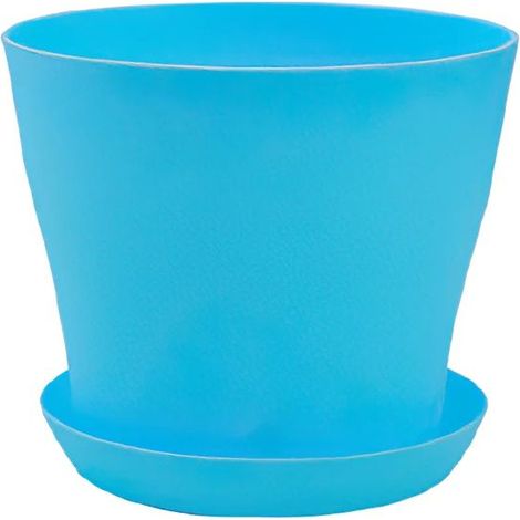 Pots de fleurs en plastique (bleu, 12 cm) pour balcon, plantes succulentes, jardin d'intérieur, bonsa, multicolores. (1/4)
