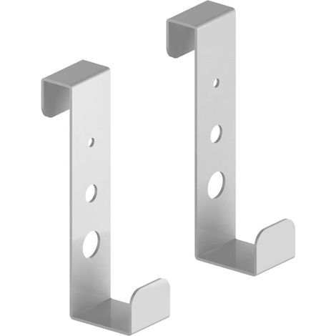 Set 2 Pezzi Portasciugamano per Box Doccia – Gancio Appendi Asciugamano in Alluminio - Grigio (1/5)