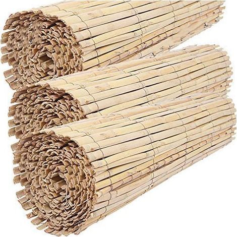 3 x Canniccio naturali per giardino 1,5 x 5 m. Utili per Giardini e Balconi, Frangivento. Occultamento al 95%