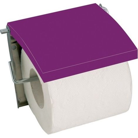Porte Rouleau Papier Wc Mural MDF & Inox Violet MSV