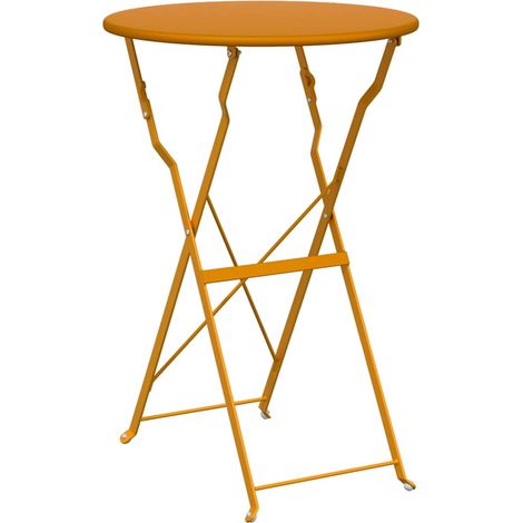 Table de jardin Table bistrot Moutarde Ø 50 x 71 cm Acier revêtu de poudre (1/5)